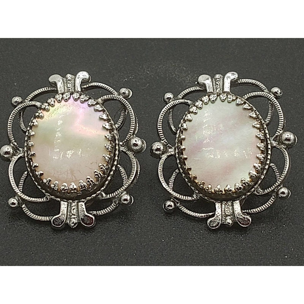 Vintage Whiting Davis Mop Clip Back Earrings